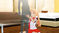 Slutty hentai schoolgirl fucks with dark shadow in 69 position