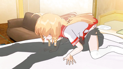 Slutty hentai schoolgirl fucks with dark shadow in 69 position