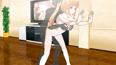 Black demonic shadow expertly fucks wet pussy of hentai slim girl