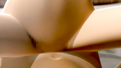 Skinny blonde slut with huge perfect tits ride a dick