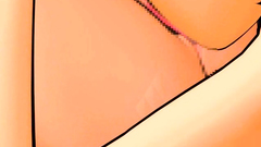 Horny babe in mini-skirt masturbates her shaved clit