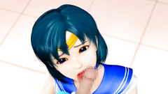 Three horny guys fucks one skinny princess on the floor