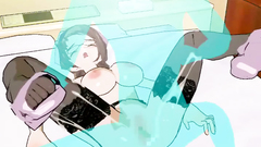 Young hentai teen in glasses and in stockings fucks with water Elemental