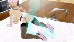 Young hentai teen in glasses and in stockings fucks with water Elemental