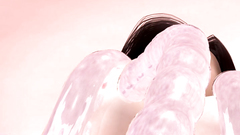 Wet tentacles gently wrapped the 3D girl in black stockings