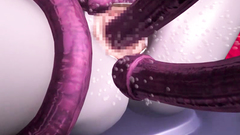 Gorgeous 3d girl get fuck with man and then her pussy penetrating tentacles