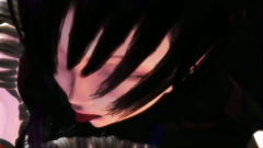 Perfect 3D Hentai : Busty girl samurai constantly swallows cum of man in black suit