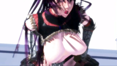 Perfect 3D Hentai : Busty girl samurai constantly swallows cum of man in black suit