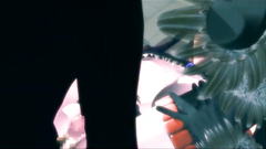 Perfect 3D Hentai : Busty girl samurai constantly swallows cum of man in black suit