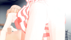 Young hentai teen with a lovely slender body with pleasure licks her boyfriend's dick