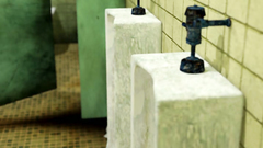 Hungry man licks pussy of horny big titted slut in black stockings