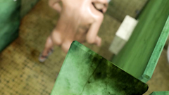 Hungry man licks pussy of horny big titted slut in black stockings