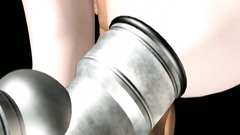 BDSM Anal and pussy fuck with iron dildo in extreme 3D sex video