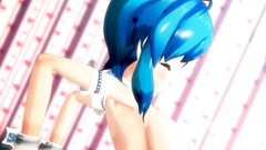 Pretty 3D hentai blue-hair teen in a strange stockings lets big cock in her pussy