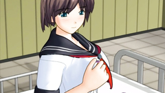 Young hentai schoolgirl with big tits gets dildo in her wet shaved twat