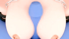 Titjob by a horny school girl with big tits and tiny mouth fucked by a many monsters