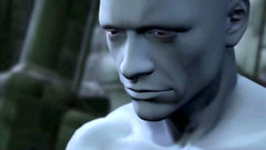 Huge creature sticks its huge dick into a cunt of a young little 3d girl