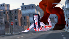 Horny demon takes a sexy 3d beauty into her hands and fucks her holes hard