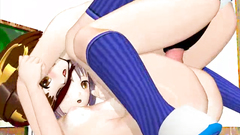 Cute hentai babes are sucking on each other's nipples