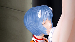 Blue haired hottie in sexy latex costume is fucking with kinky robo tentacles