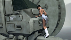 Sexy 3d girl knows how to handle a kinky robot