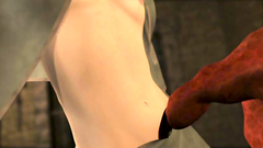 Horny red monster banged young 3d girl in all holes in hardcore porn