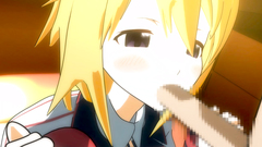 Anime porn with a young blonde hottie giving a deepthroat blowjob