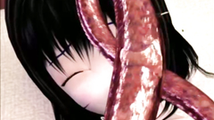 Cute hentai babes are fucked by horny monster with tentacles