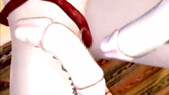 Cute hentai babes are fucked by horny monster with tentacles