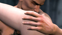 Hung mascular dude sticks his dick into her holes of a skinny 3d girl