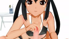 Blowjob on the beach with an amazing japanese hentai beauty