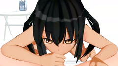 Blowjob on the beach with an amazing japanese hentai beauty