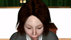 Long dick gets a deepthroat blowjob by a hot obedient classmate