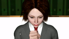 Long dick gets a deepthroat blowjob by a hot obedient classmate