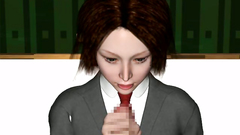 Long dick gets a deepthroat blowjob by a hot obedient classmate