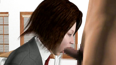 Long dick gets a deepthroat blowjob by a hot obedient classmate