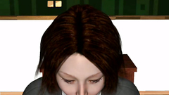 Long dick gets a deepthroat blowjob by a hot obedient classmate