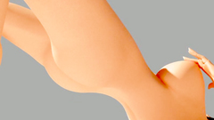 Masturbation by a gorgeous brunette in sexy glasses in hot 3d movie