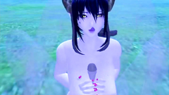 Big cock of a 3d creature gets titjob by a horny brunette with big melons