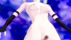 Sexy anime girl in the circle of kinky naked males of unknown origin