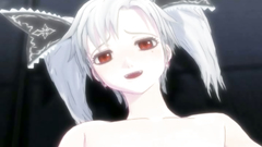 Hentai porn with sweet anime hottie in sexy stockings giving blowjob to a large male