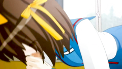 Anime school girl is touched and banged by a horny male