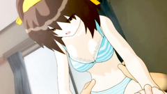 Anime school girl is touched and banged by a horny male