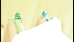 Sleeping blonde beauty wakes up to get fucked by weird creatures