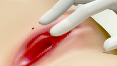 Horny nun in black stocking is fucked into her by different objects