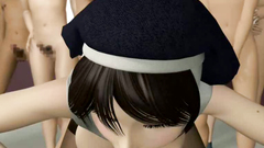 Kinky group sex with a sexy Asian nun with huge boobs