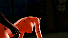 Submissive 3D Asian babe is roughly fucked in her tiny asshole