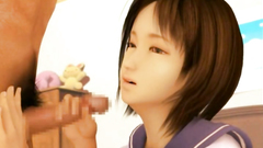 Deep blowbang by a hot Asian cutie who likes to learn her sex stuff