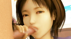 Deep blowbang by a hot Asian cutie who likes to learn her sex stuff