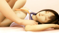 Hot Asian school girl with shaved pussy is getting laid by a horny dude